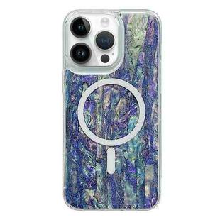 For iPhone 14 Pro Max Shell Texture Multicolor MagSafe TPU Phone Case(Peacock Blue)