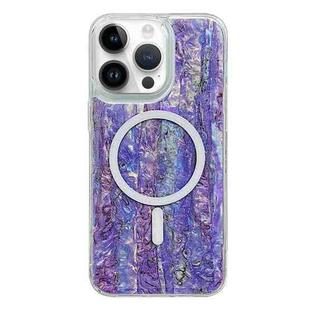 For iPhone 14 Pro Max Shell Texture Multicolor MagSafe TPU Phone Case(Purple)