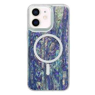 For iPhone 11 Shell Texture Multicolor MagSafe TPU Phone Case(Peacock Blue)