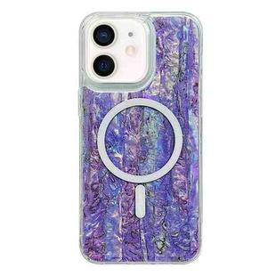 For iPhone 11 Shell Texture Multicolor MagSafe TPU Phone Case(Purple)