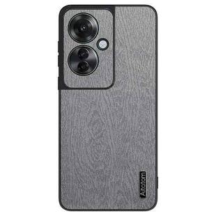 For OPPO Reno11 F Tree Bark Leather Shockproof Phone Case(Grey)