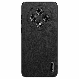 For OPPO A3 China Tree Bark Leather Shockproof Phone Case(Black)