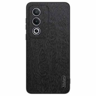 For OPPO A3 Pro India Tree Bark Leather Shockproof Phone Case(Black)