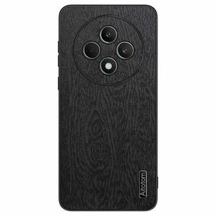 For  OPPO Reno12 F 5G Tree Bark Leather Shockproof Phone Case(Black)