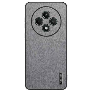 For  OPPO Reno12 F 5G Tree Bark Leather Shockproof Phone Case(Grey)