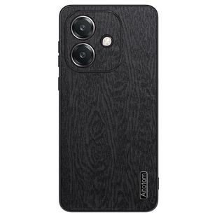 For OPPO A3X Global Tree Bark Leather Shockproof Phone Case(Black)