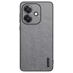 For OPPO A3X Global Tree Bark Leather Shockproof Phone Case(Grey)