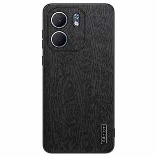 For OPPO A5X Tree Bark Leather Shockproof Phone Case(Black)