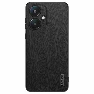 For Xiaomi Redmi 13C 5G Tree Bark Leather Shockproof Phone Case(Black)