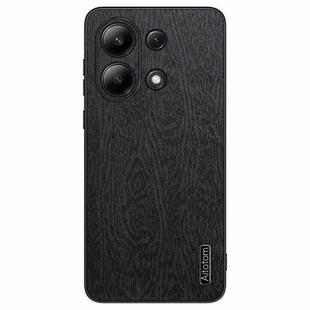 For Xiaomi Redmi 10 Tree Bark Leather Shockproof Phone Case(Black)