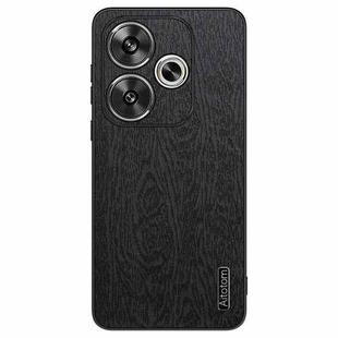 For Xiaomi Redmi Turbo 3 Tree Bark Leather Shockproof Phone Case(Black)