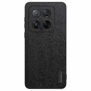 For Xiaomi 14 Tree Bark Leather Shockproof Phone Case(Black)