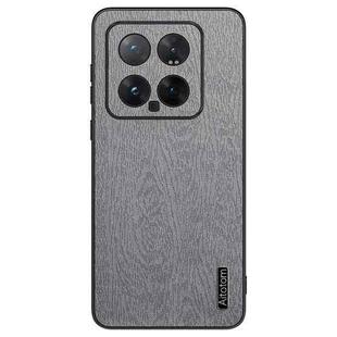 For Xiaomi 14 Tree Bark Leather Shockproof Phone Case(Grey)