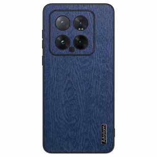 For Xiaomi 14 Tree Bark Leather Shockproof Phone Case(Blue)