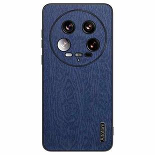 For Xiaomi 14 Ultra Tree Bark Leather Shockproof Phone Case(Blue)