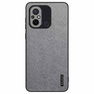 For Xiaomi Redmi 12C Tree Bark Leather Shockproof Phone Case(Grey)