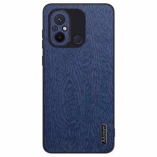 For Xiaomi Redmi 12C Tree Bark Leather Shockproof Phone Case(Blue)