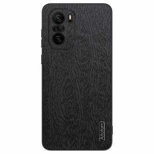 For Xiaomi Redmi K40 Pro Tree Bark Leather Shockproof Phone Case(Black)