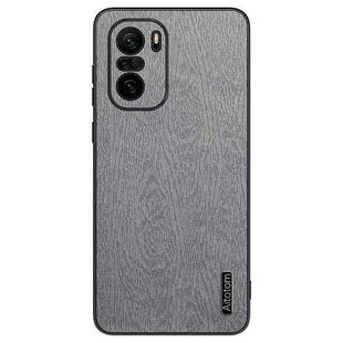 For Xiaomi Redmi K40 Pro Tree Bark Leather Shockproof Phone Case(Grey)