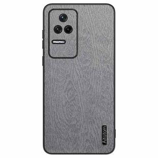 For Xiaomi Redmi K50 Tree Bark Leather Shockproof Phone Case(Grey)