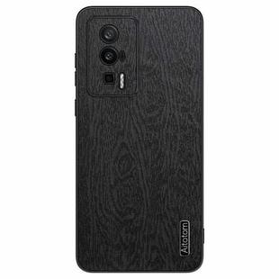 For Xiaomi Redmi K60 Tree Bark Leather Shockproof Phone Case(Black)