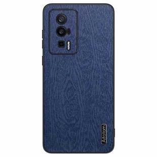 For Xiaomi Redmi K60 Tree Bark Leather Shockproof Phone Case(Blue)