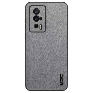 For Xiaomi Redmi K60 Pro Tree Bark Leather Shockproof Phone Case(Grey)