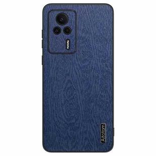 For Xiaomi Redmi K60E Tree Bark Leather Shockproof Phone Case(Blue)