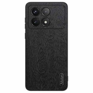 For Xiaomi Redmi K70 Tree Bark Leather Shockproof Phone Case(Black)