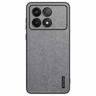 For Xiaomi Redmi K70 Tree Bark Leather Shockproof Phone Case(Grey)