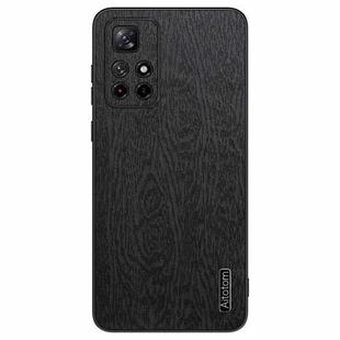 For Xiaomi Redmi Note 11 5G Tree Bark Leather Shockproof Phone Case(Black)