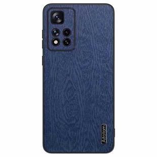 For Xiaomi Redmi Note 11 Pro 5G Tree Bark Leather Shockproof Phone Case(Blue)