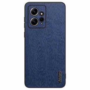 For Xiaomi Redmi Note 12 4G Global Tree Bark Leather Shockproof Phone Case(Blue)