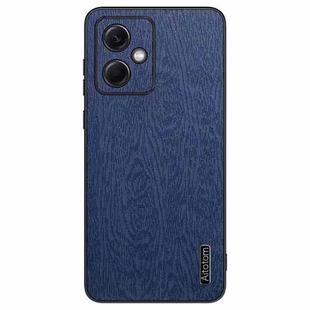 For Xiaomi Redmi 12 5G Tree Bark Leather Shockproof Phone Case(Blue)