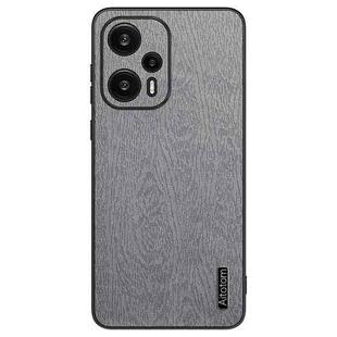 For Xiaomi Redmi Note 12 Turbo Tree Bark Leather Shockproof Phone Case(Grey)