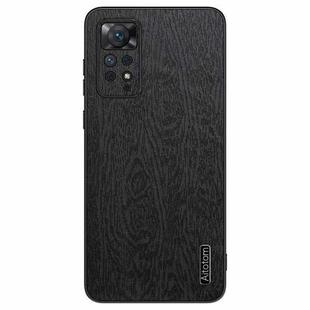 For Xiaomi Redmi Note 11 Pro Global Tree Bark Leather Shockproof Phone Case(Black)