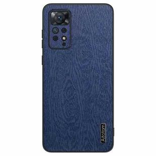 For Xiaomi Redmi Note 11 Pro Global Tree Bark Leather Shockproof Phone Case(Blue)