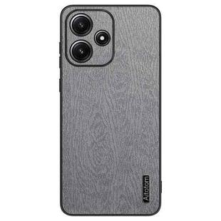 For Xiaomi Redmi Note 12R Tree Bark Leather Shockproof Phone Case(Grey)