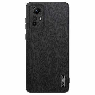 For Xiaomi Redmi Note 12S 4G Tree Bark Leather Shockproof Phone Case(Black)