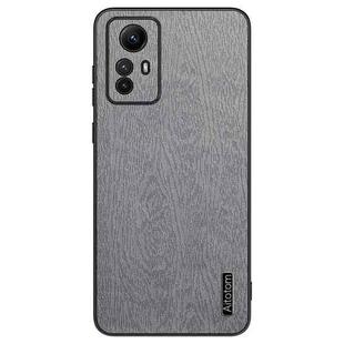 For Xiaomi Redmi Note12S 4G Tree Bark Leather Shockproof Phone Case(Grey)