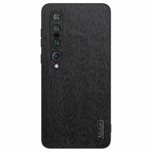 For Xiaomi Mi 10 Pro Tree Bark Leather Shockproof Phone Case(Black)
