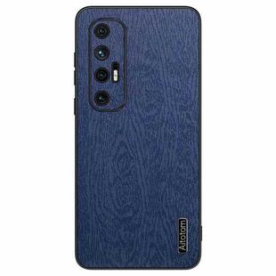 For Xiaomi Mi 10S Tree Bark Leather Shockproof Phone Case(Blue)