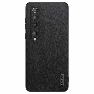 For Xiaomi 10 Tree Bark Leather Shockproof Phone Case(Black)
