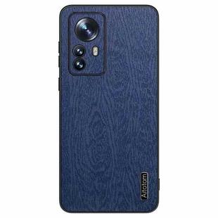 For Xiaomi 12 Pro Tree Bark Leather Shockproof Phone Case(Blue)