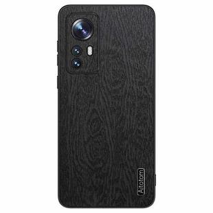 For Xiaomi 12 Tree Bark Leather Shockproof Phone Case(Black)