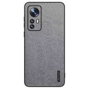 For Xiaomi 12 Tree Bark Leather Shockproof Phone Case(Grey)