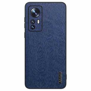 For Xiaomi 12 Tree Bark Leather Shockproof Phone Case(Blue)