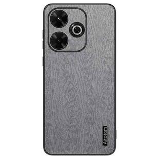 For Xiaomi Redmi 13 4G Tree Bark Leather Shockproof Phone Case(Grey)