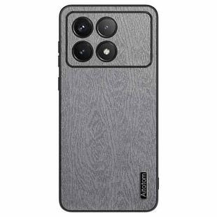 For Xiaomi Redmi K70E Tree Bark Leather Shockproof Phone Case(Grey)