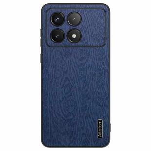 For Xiaomi Redmi K70E Tree Bark Leather Shockproof Phone Case(Blue)